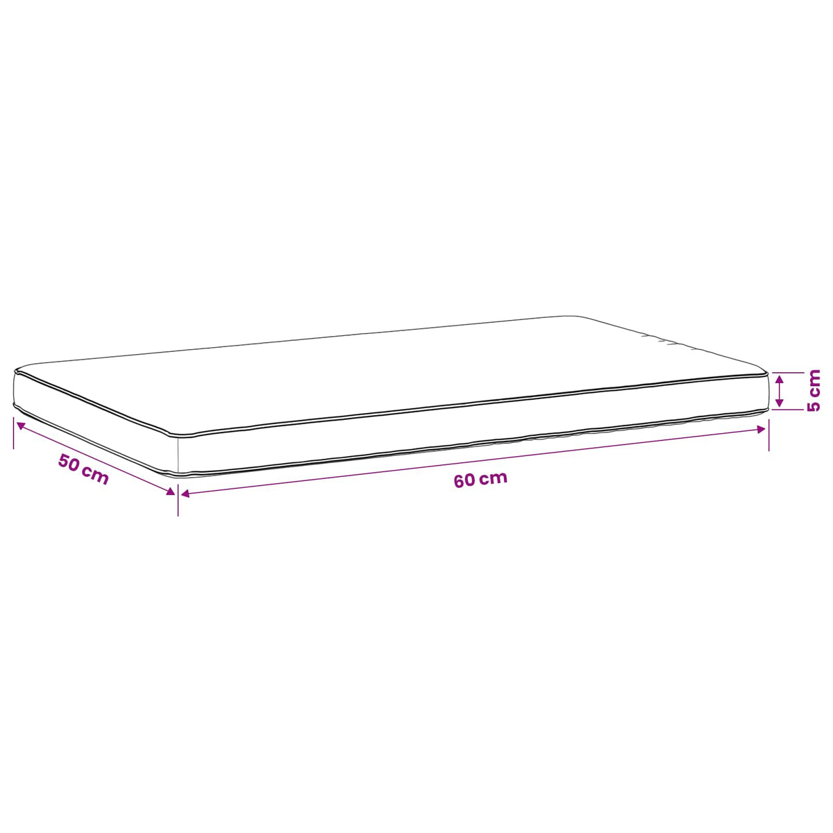 1-delt bænkepude VUGHT 100% polyester Sandfarvet 60 x 50 x 5 cm