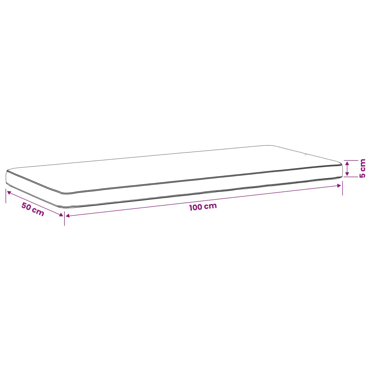 2-delt bænkepude VUGHT 2 stk. 100% polyester Flerfarvet