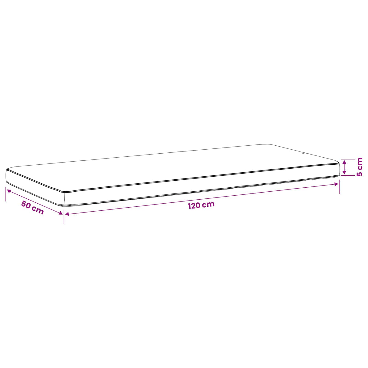 1-delt bænkepude VUGHT 100% polyester Bladdesign