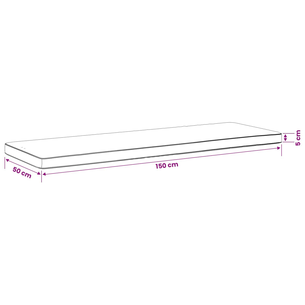 2-delt bænkepude VUGHT 2 stk. 100% polyester Hvid