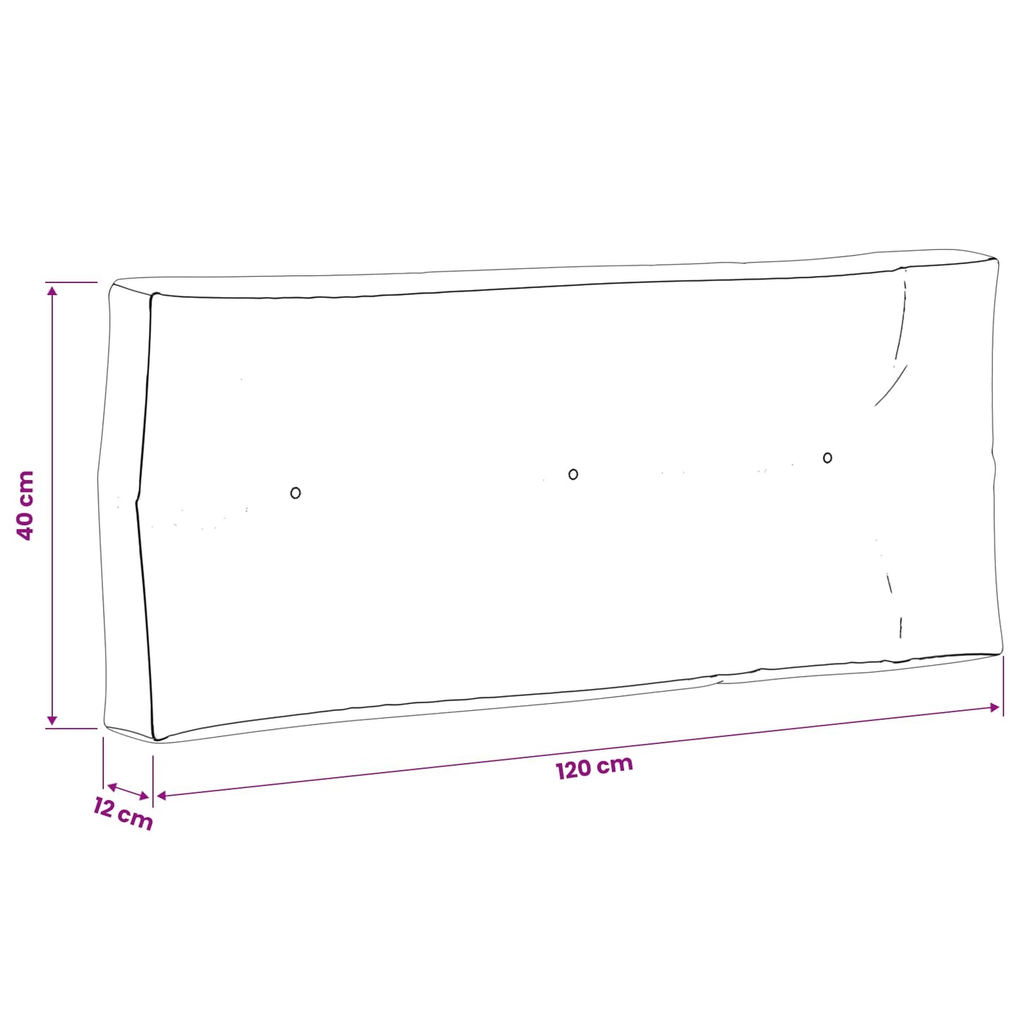 Palle rygpude VIANEN 100% polyester Sandfarvet 120 x 40 x 12 cm