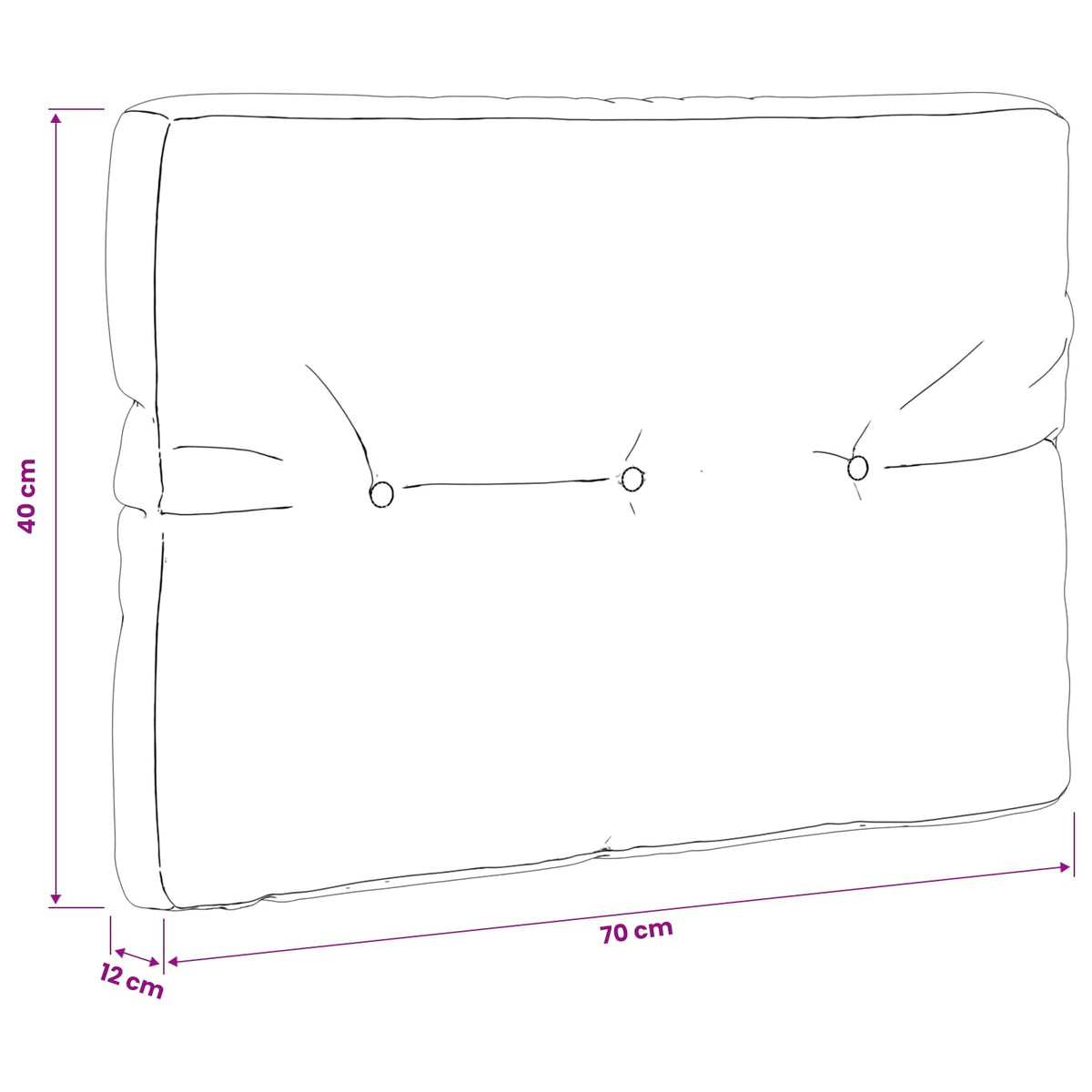 Palle rygpude VIANEN 100% polyester Rød 70 x 40 x 12 cm