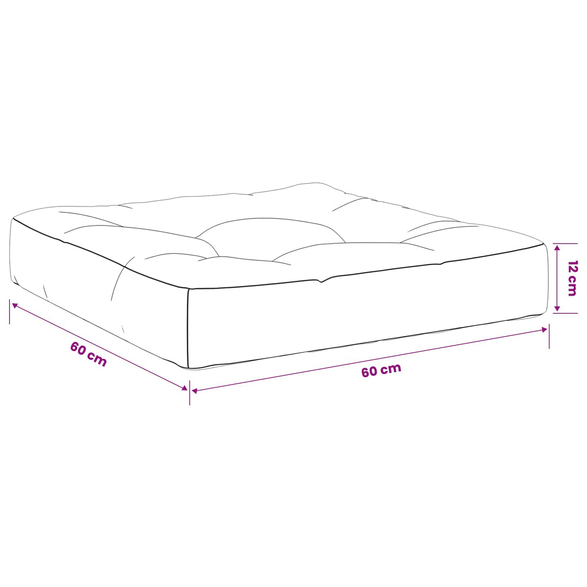1-Stykke Sædepude VIANEN 100% polyester Rød 60 x 60 x 12 cm
