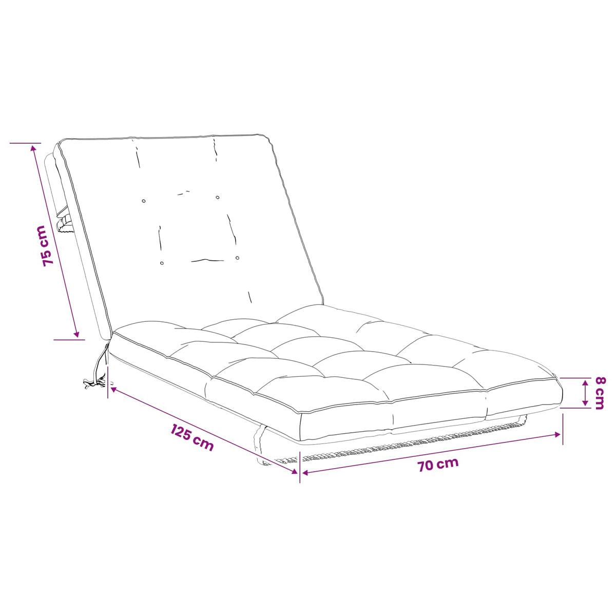 Solseng Pude VIANEN 100% polyester Rød 200 x 70 x 8 cm