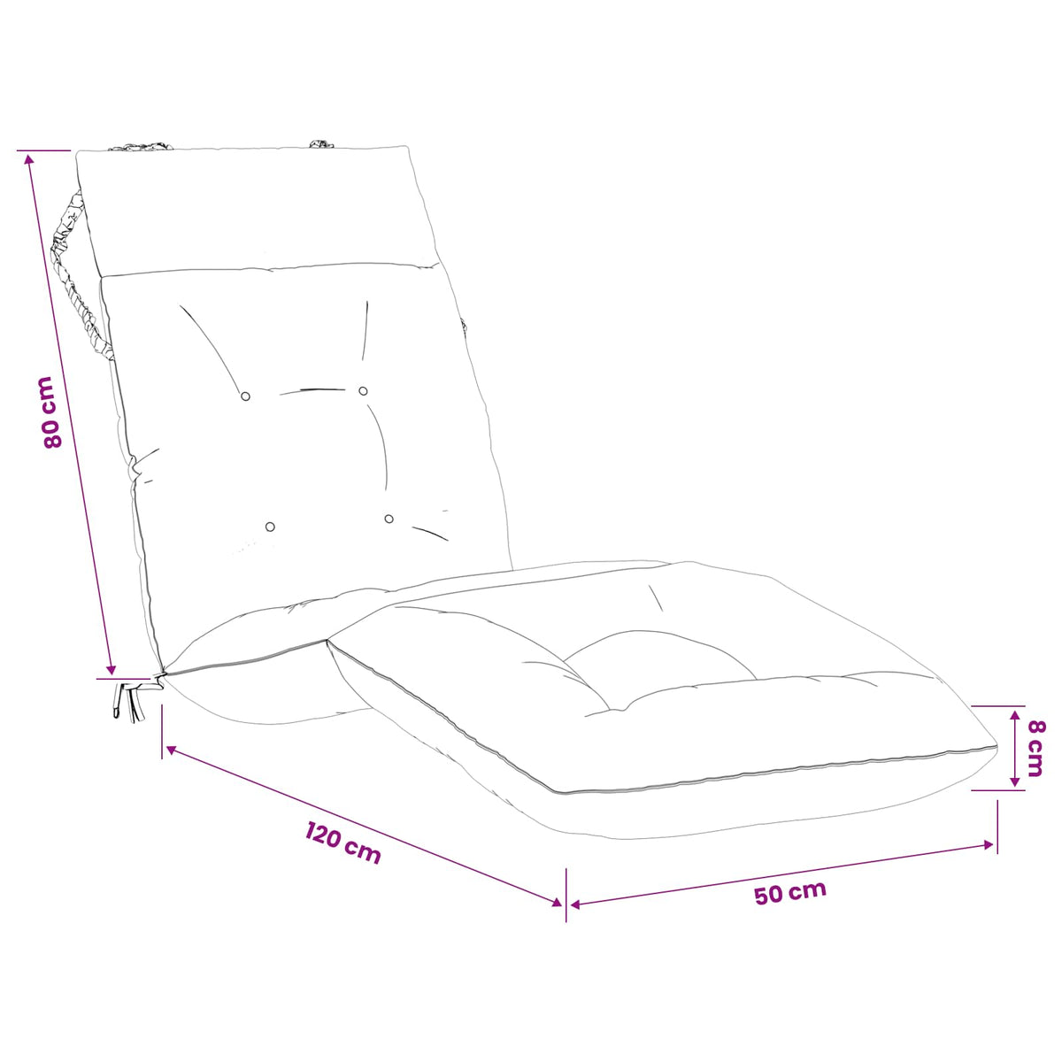 Solseng Pude VIANEN 100% polyester Sandfarvet 200 x 50 x 8 cm