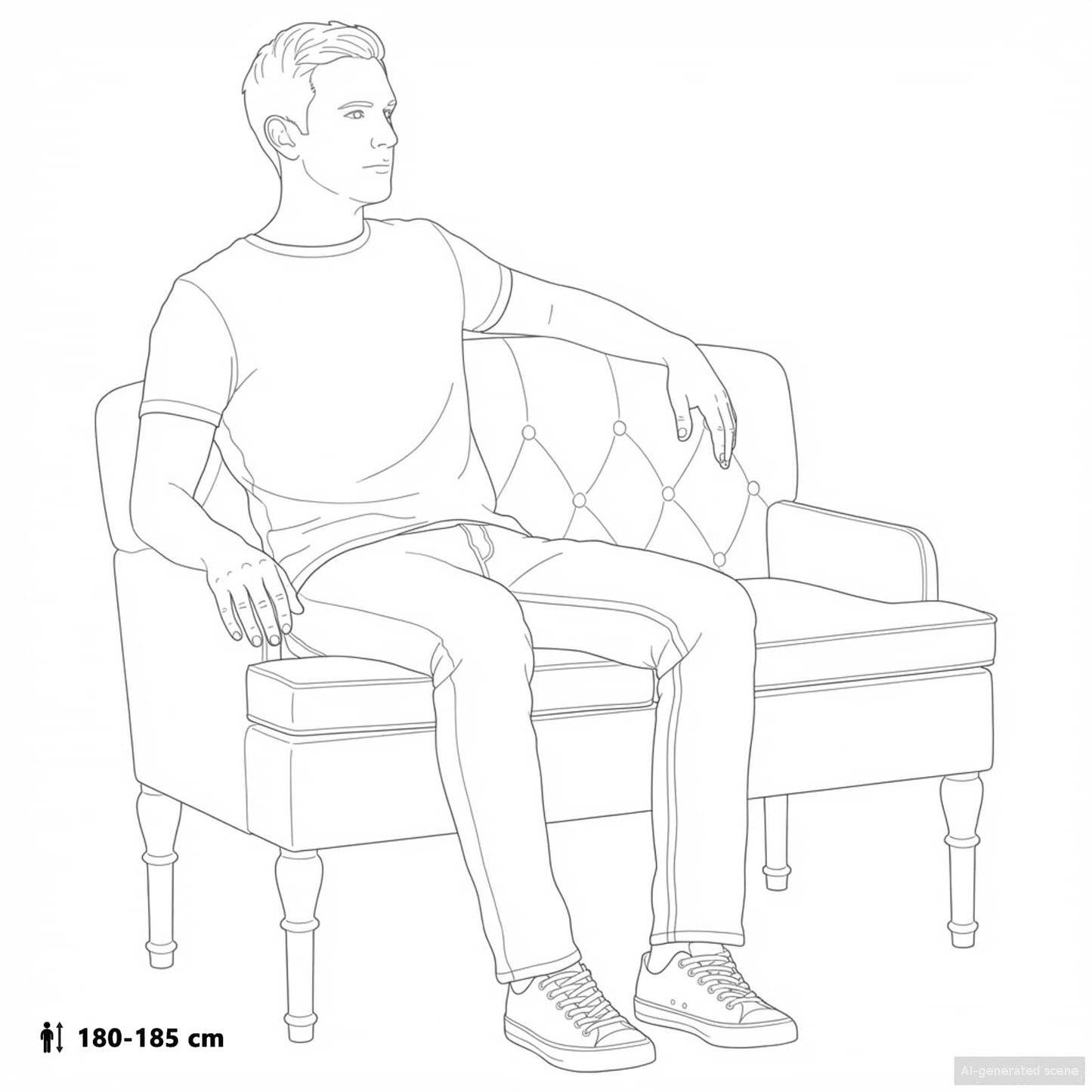 Lænestol med knap tufting Cremefarvet 111 x 65 x 79 cm Fløjl
