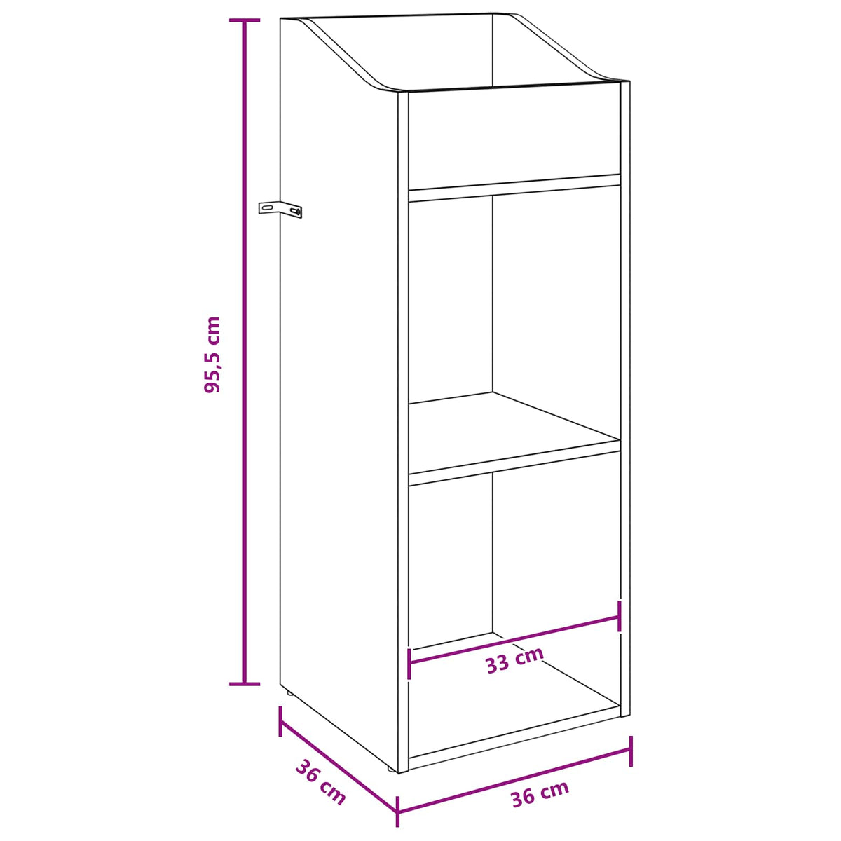 Pladeskab Gammelt træ 36 x 36 x 95,5 cm Konstrueret træ