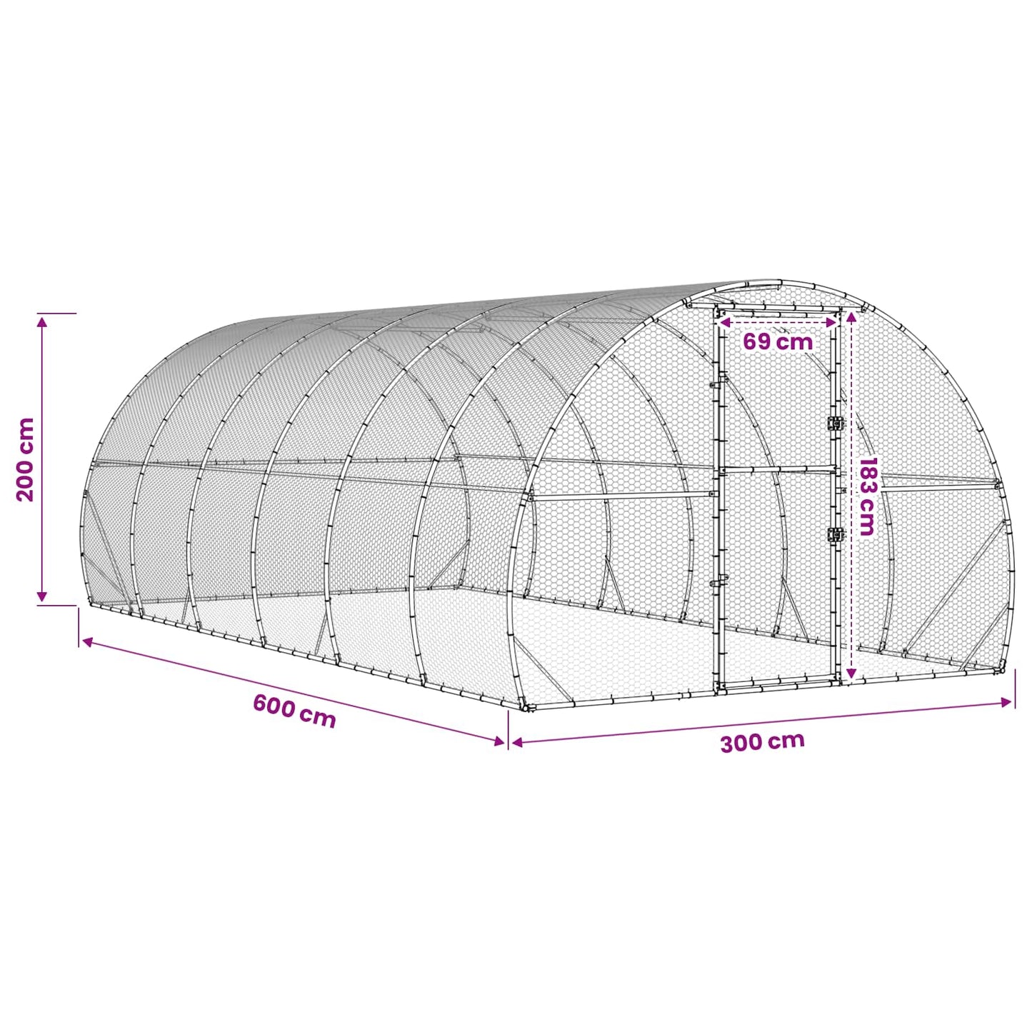 Kyllingehus Sølv 600 x 300 x 200 cm Galvaniseret stål