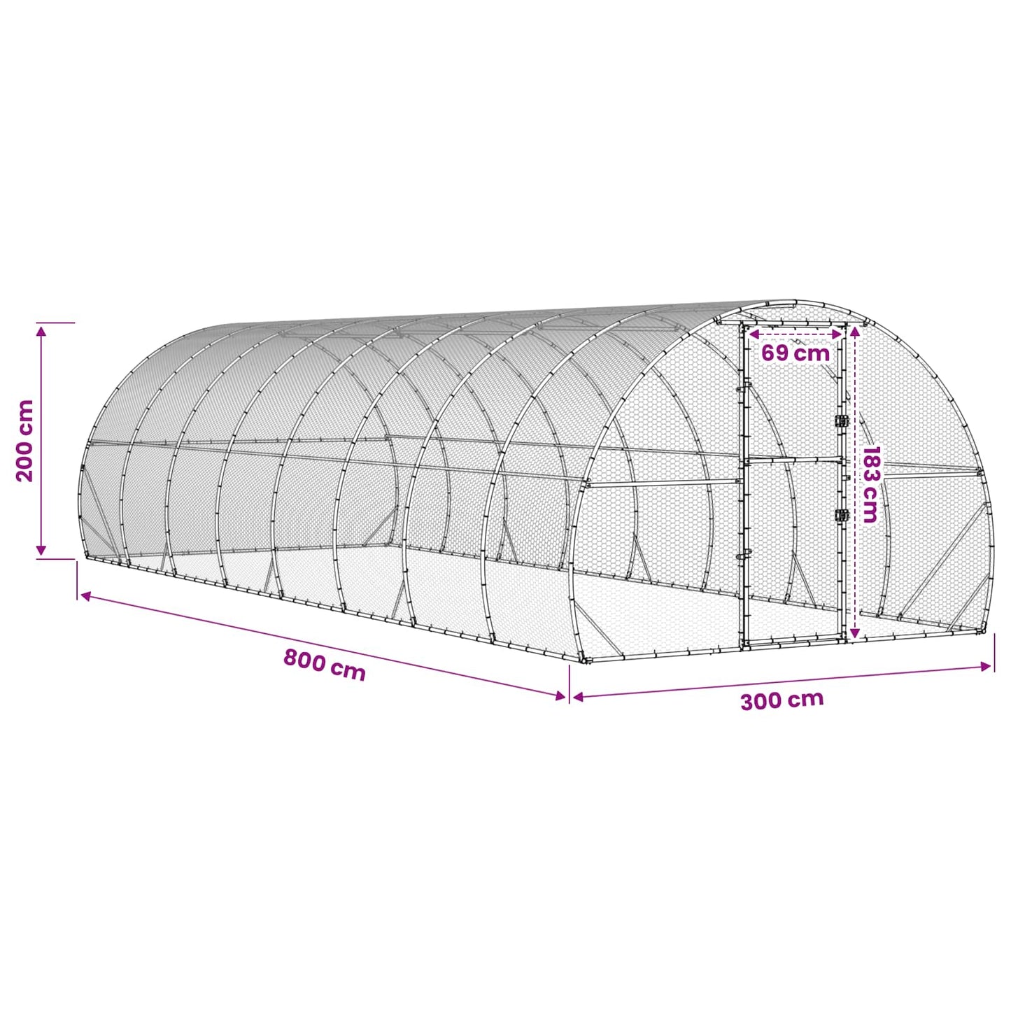 Kyllingehus Sølv 800 x 300 x 200 cm Galvaniseret stål