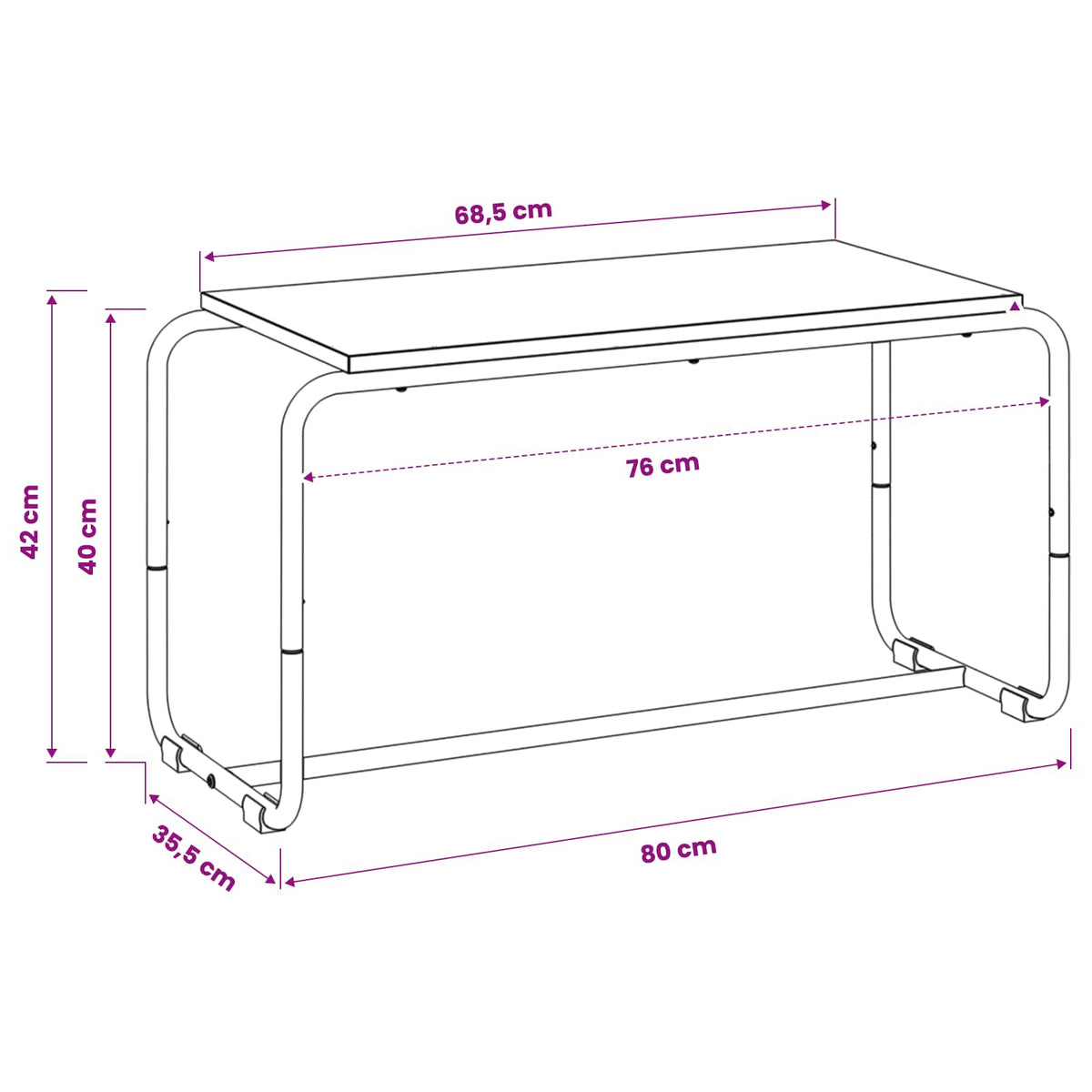 TV-bord 80 x 35,5 x 42 cm Røget eg Konstrueret træ