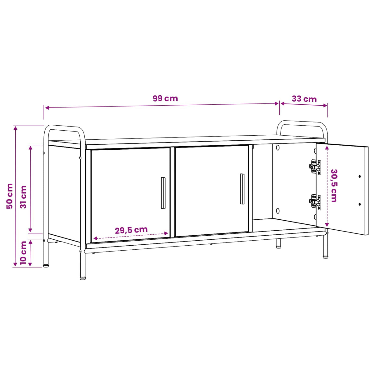 TV-skab 79,5 x 33 x 50 cm Gammelt træ Konstrueret træ
