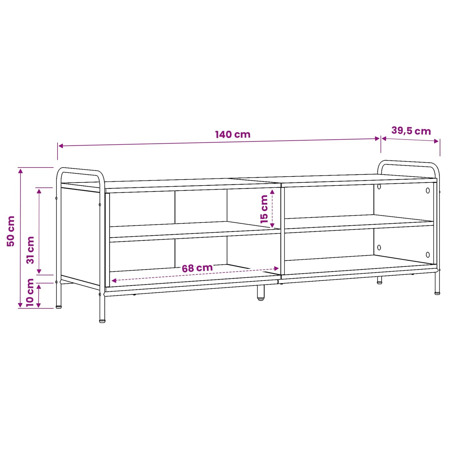 TV-skab 140 x 39,5 x 50 cm Gammelt træ Konstrueret træ