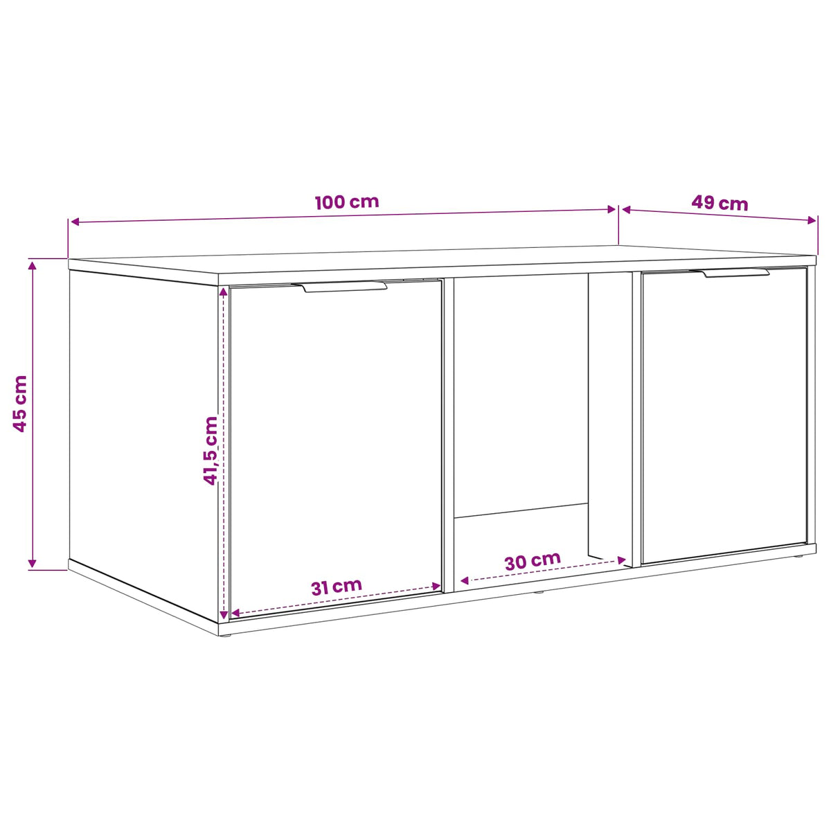 Kattebur møbel Røget eg 100 x 49 x 45 cm Konstrueret træ