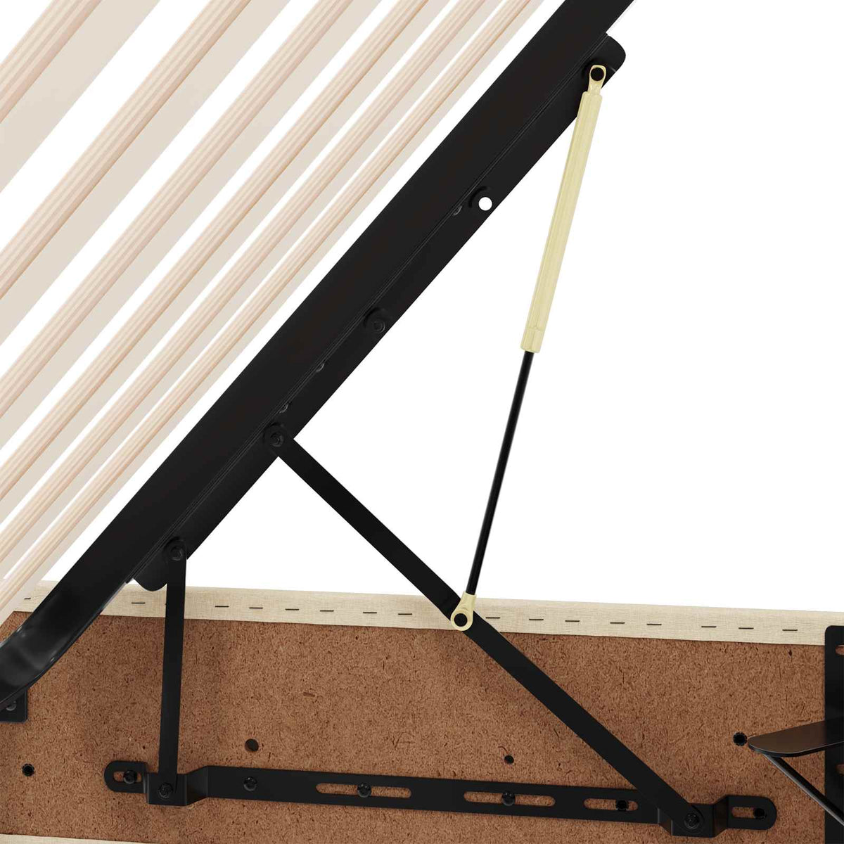 Ottoman Sengestel med opbevaring Creme 90 x 190 cm Stof