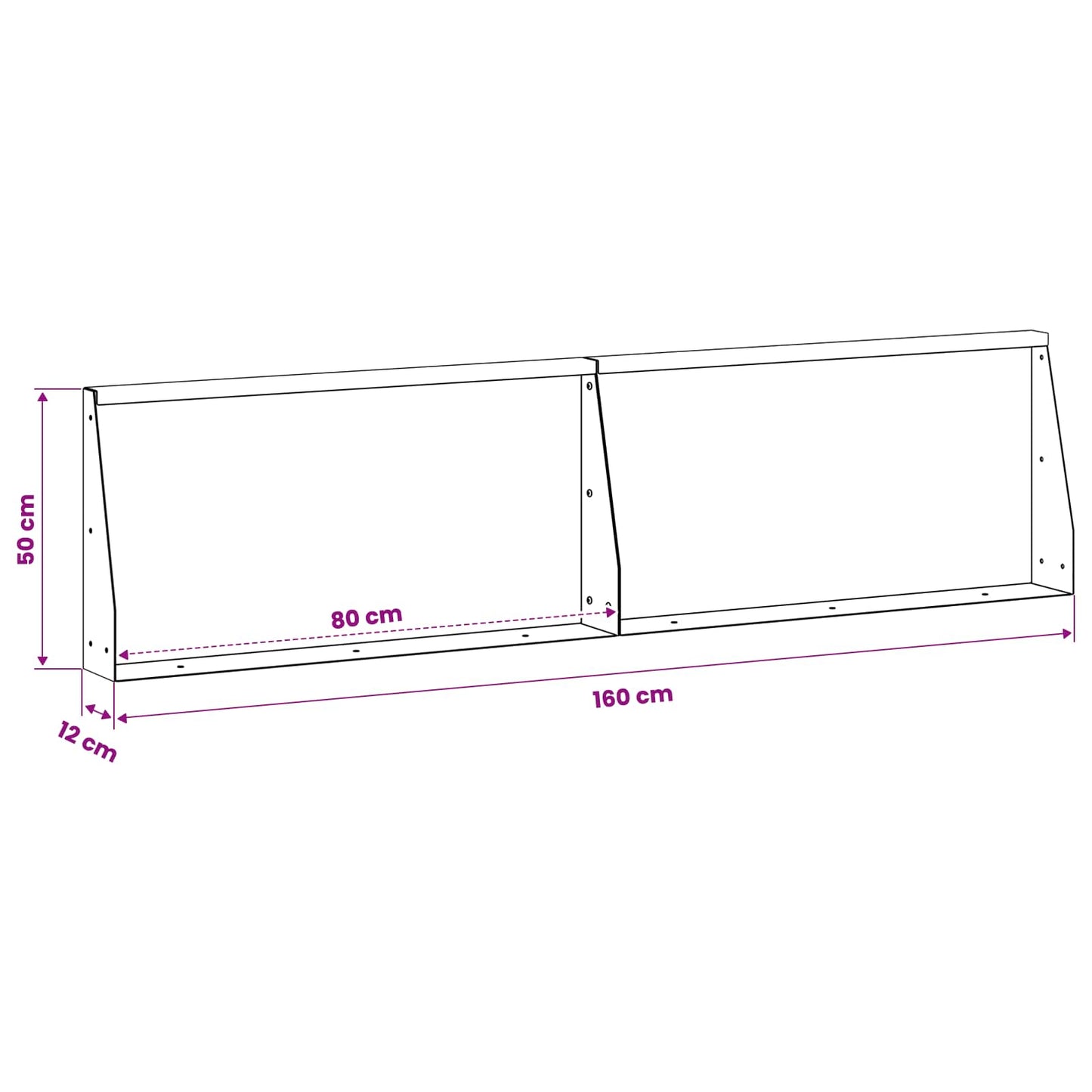 Støttemur 2 stk. 80 x 12 x 50 cm Rustfrit stål Sølv