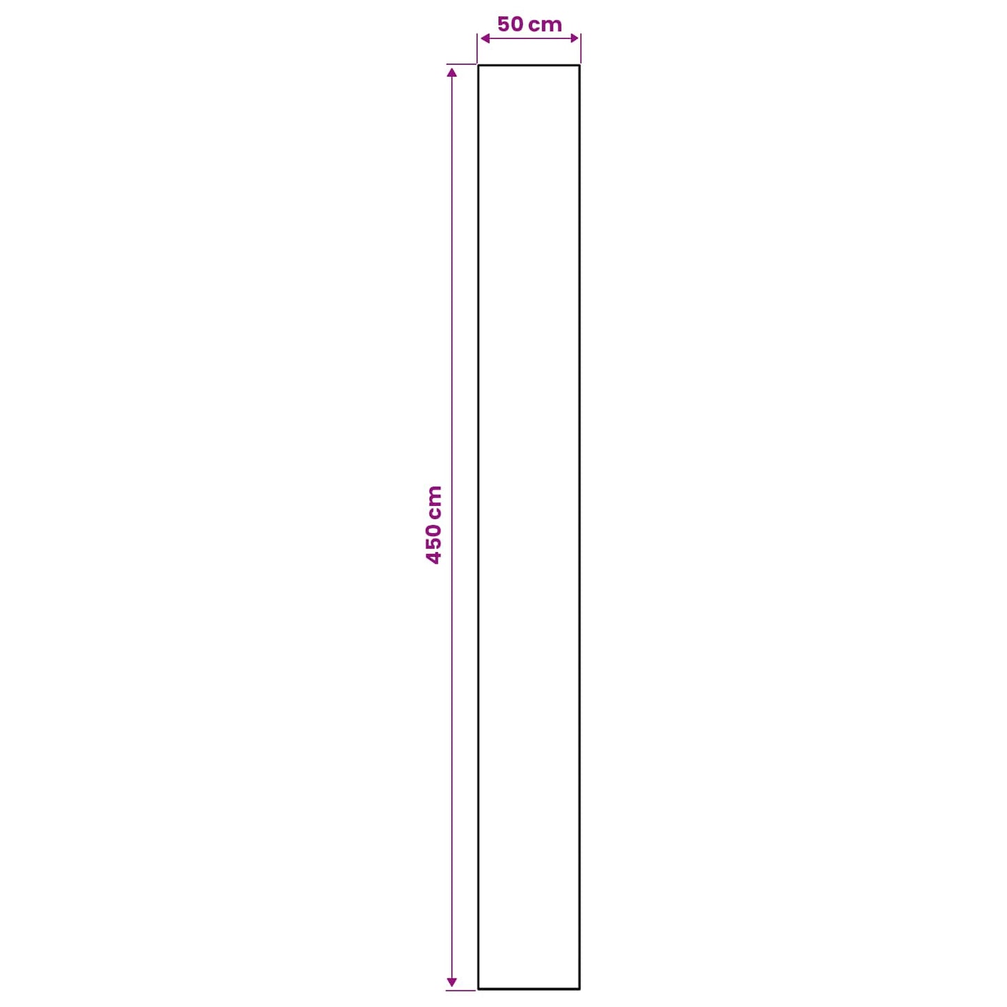 Tæppe Runner LESAKA Sort og hvid 50 x 450 cm Diamantvelour