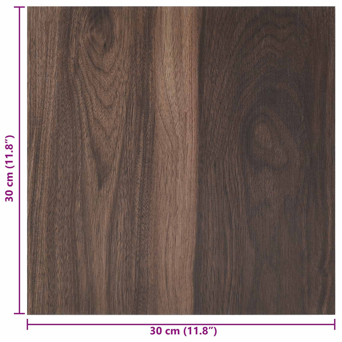 Selvklæbende Gulvplanker Mørk Brun 30,5 x 30,5 cm 20 stk. PVC