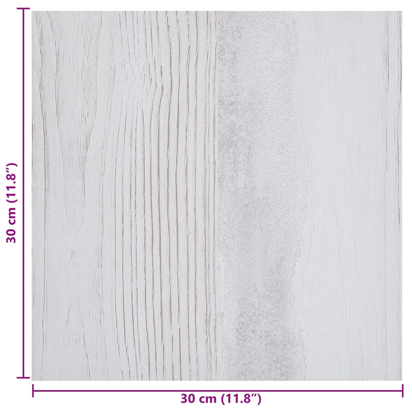 Selvklæbende Gulvplanker Hvid og træ 30,5 x 30,5 cm 20 stk. PVC