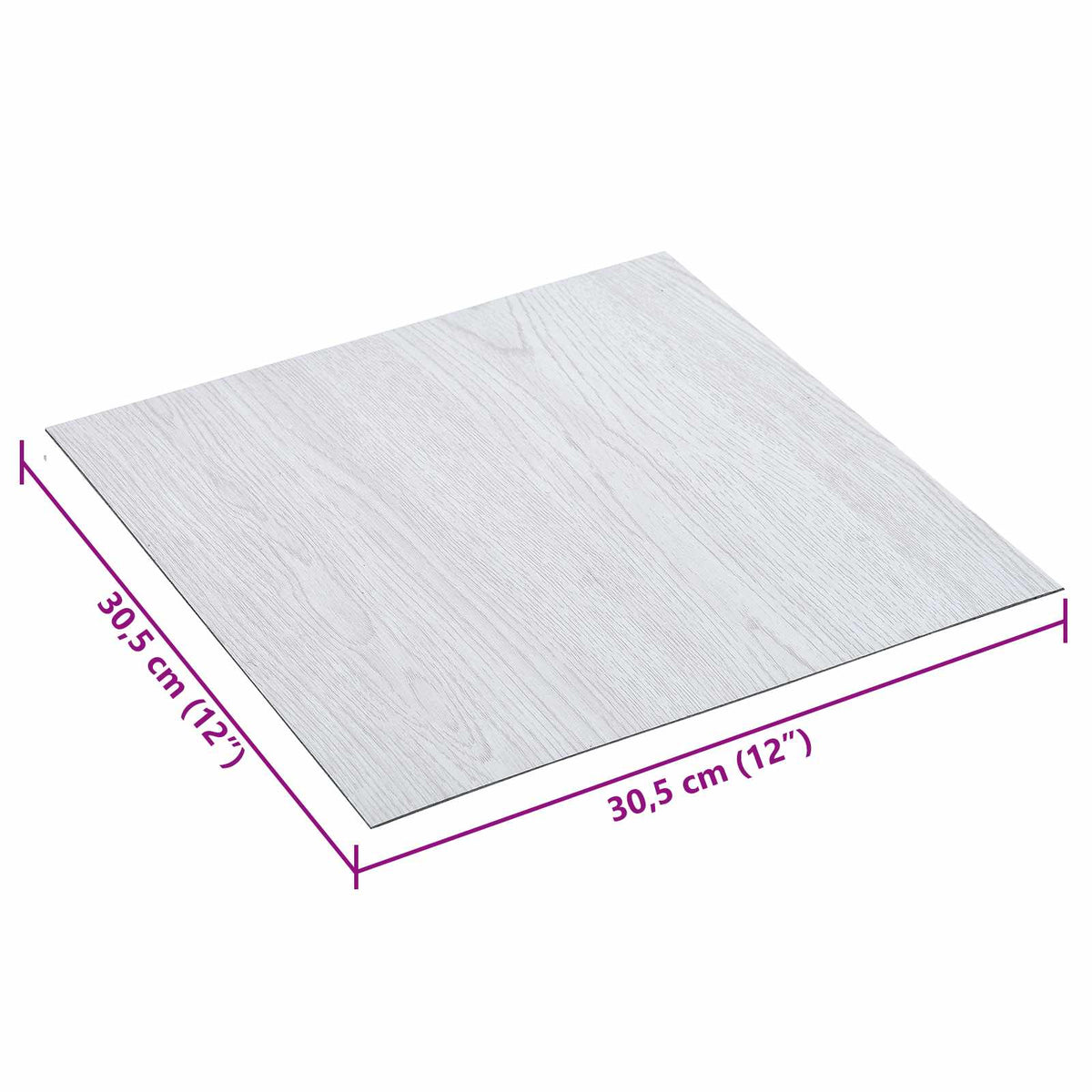 Selvklæbende Gulvplanker Hvid 30,5 x 30,5 cm 20 stk. PVC