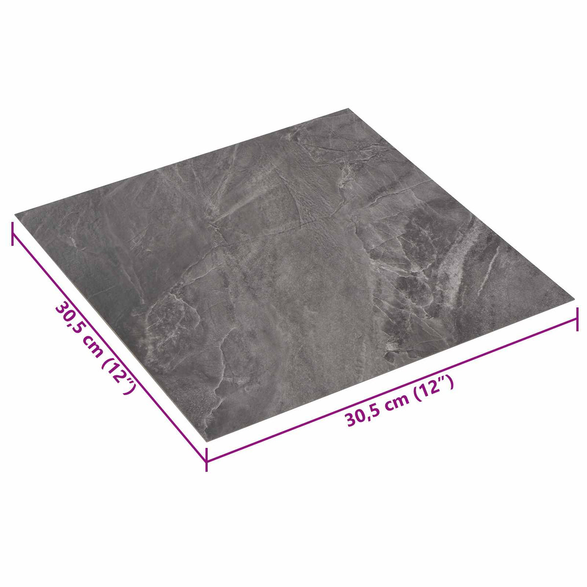 Selvklæbende Gulvplanker Sort 30,5 x 30,5 cm 20 stk. PVC