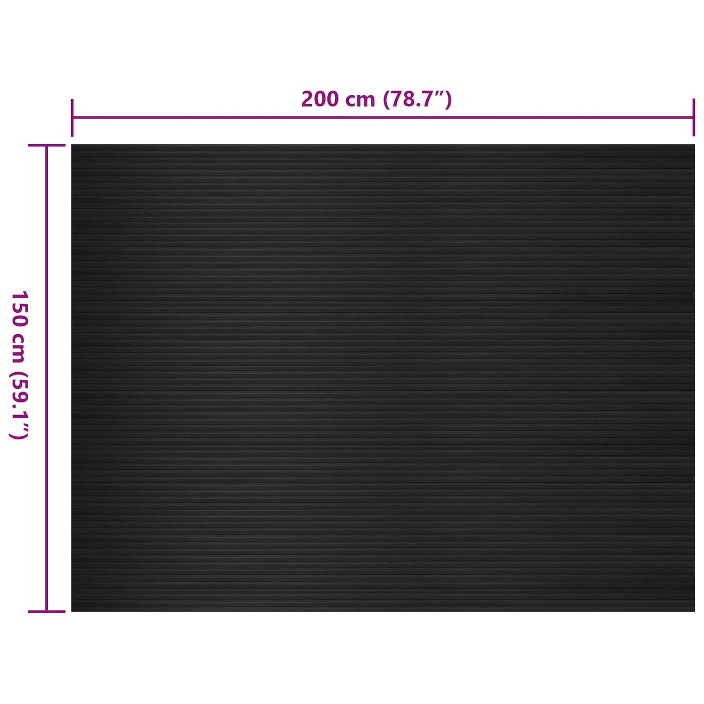 Gulvmåtte Sort 1,5 x 2 m Gummi