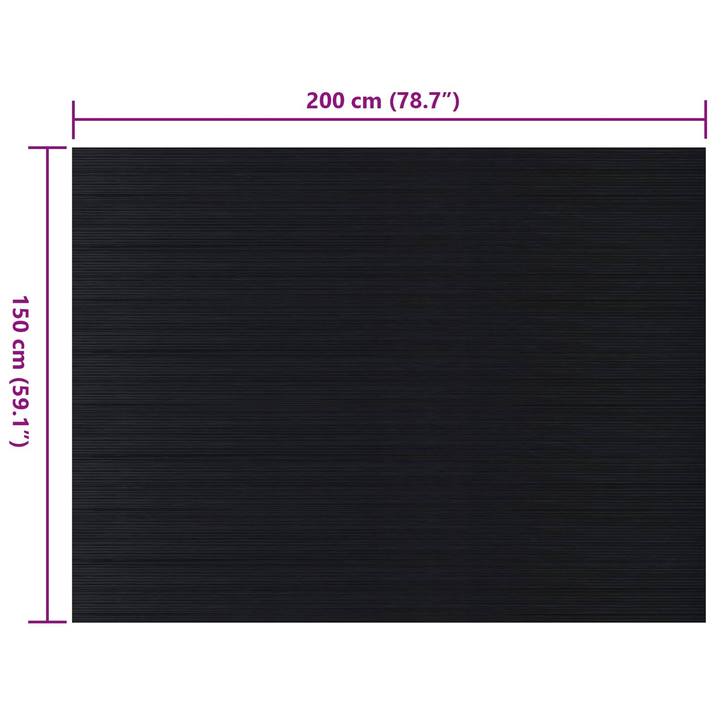 Gulvmåtte Sort 1,5 x 2 m Gummi
