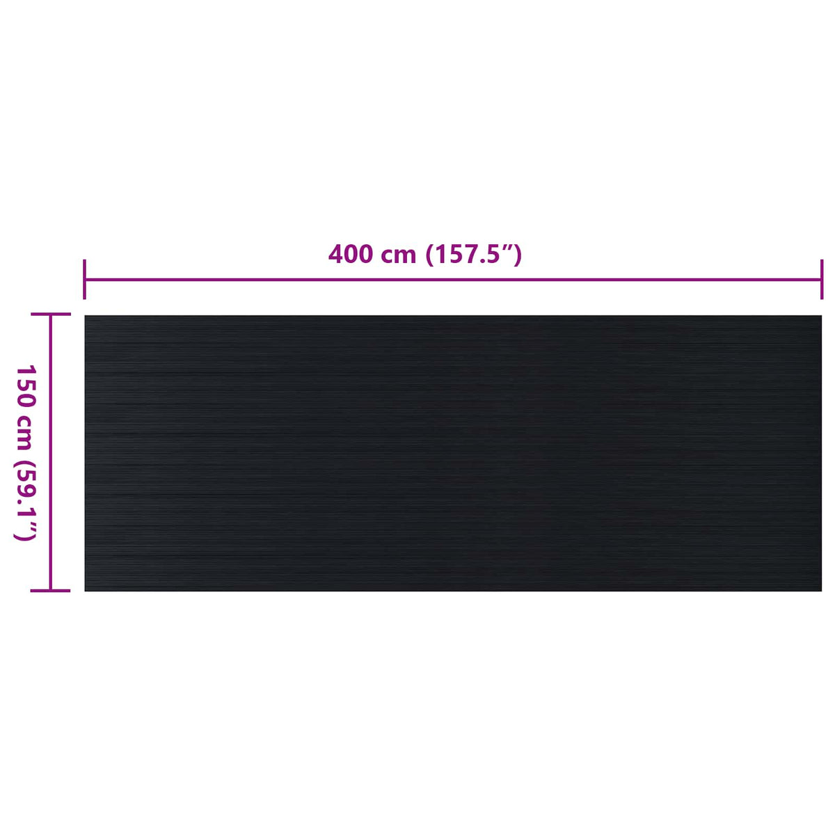 Gulvmåtte Sort 1,5 x 4 m Gummi