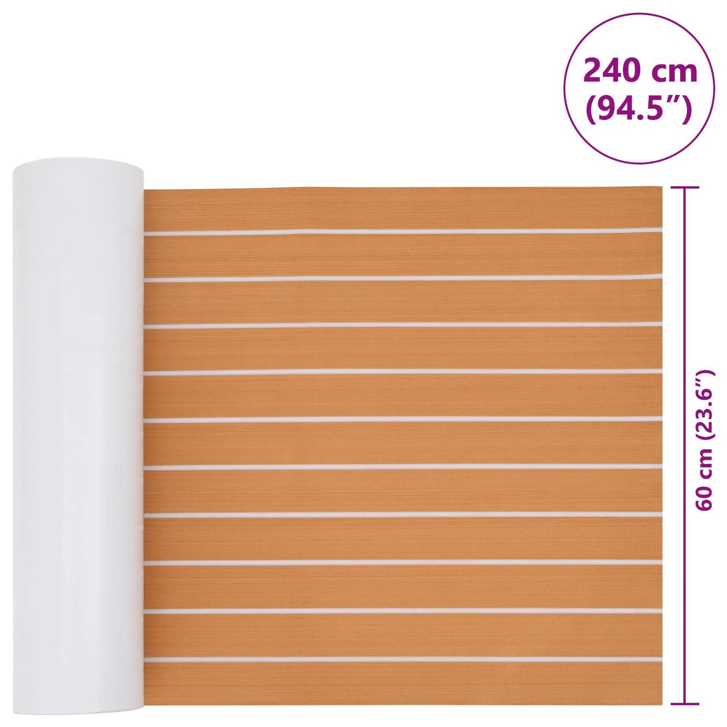 Bådmåtte Stribet Brun og hvid 240 x 60 cm EVA