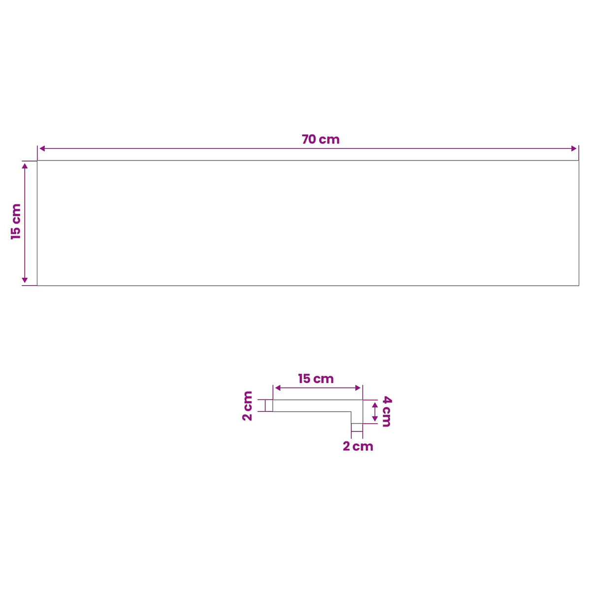 Vindueskarme 2 stk. Naturfarvet 70 x 15 x 2 cm Solid bøg