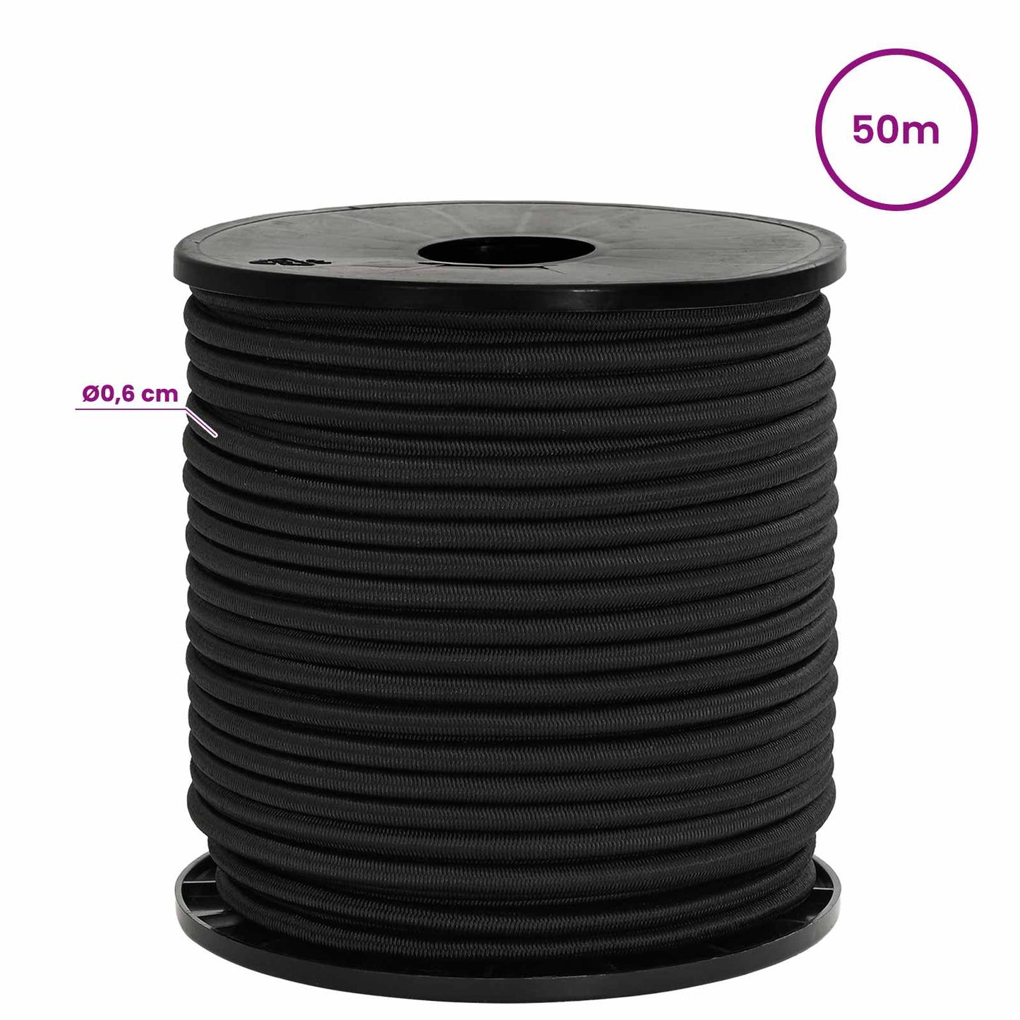 Bungee Snore 6 mm Sort PP og gummi