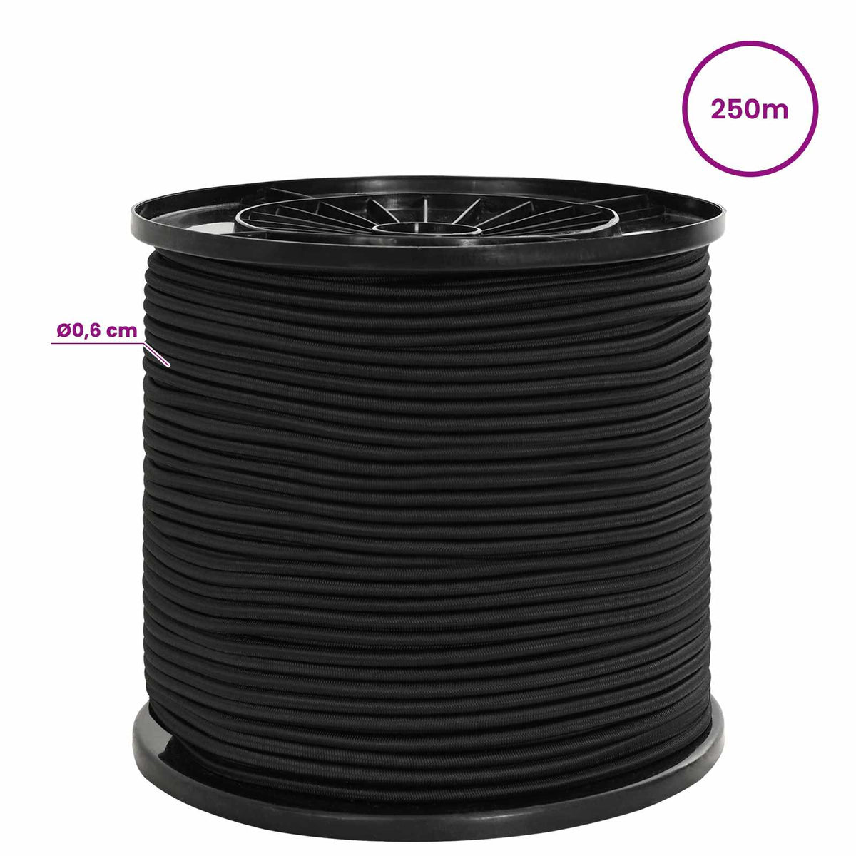 Bungee Snore 6 mm Sort PP og gummi