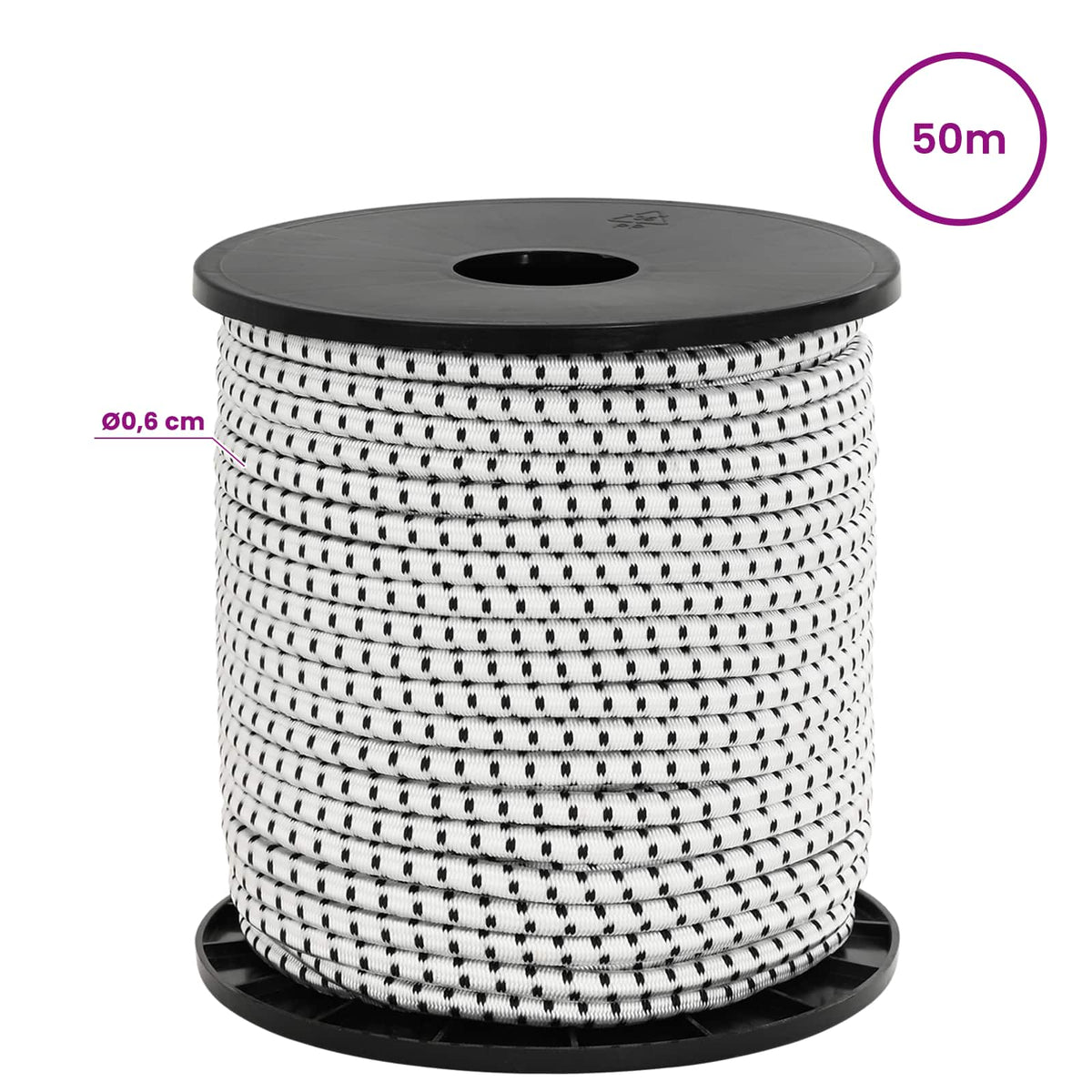 Bungee Snore 6 mm Sort og Hvid PP og gummi