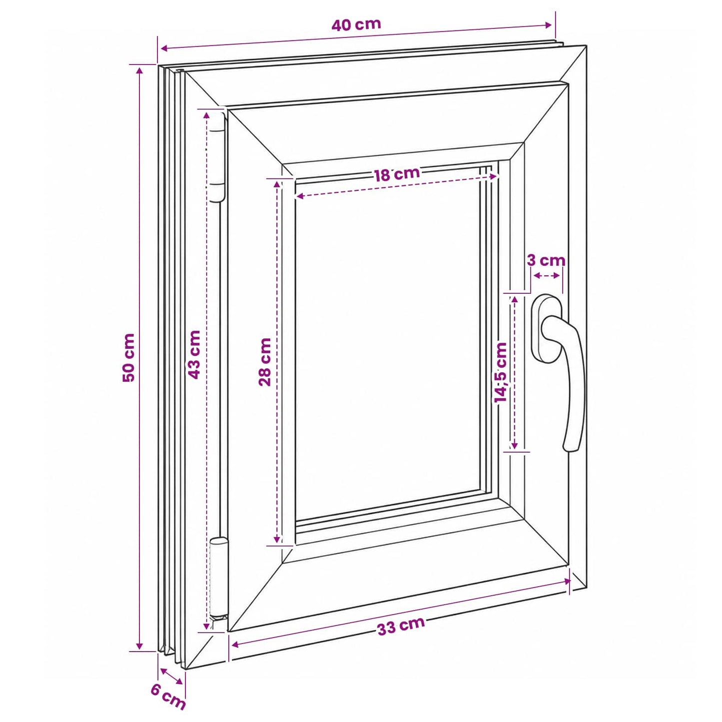Kældervindue RISOR 40 x 50 cm PVC og glas