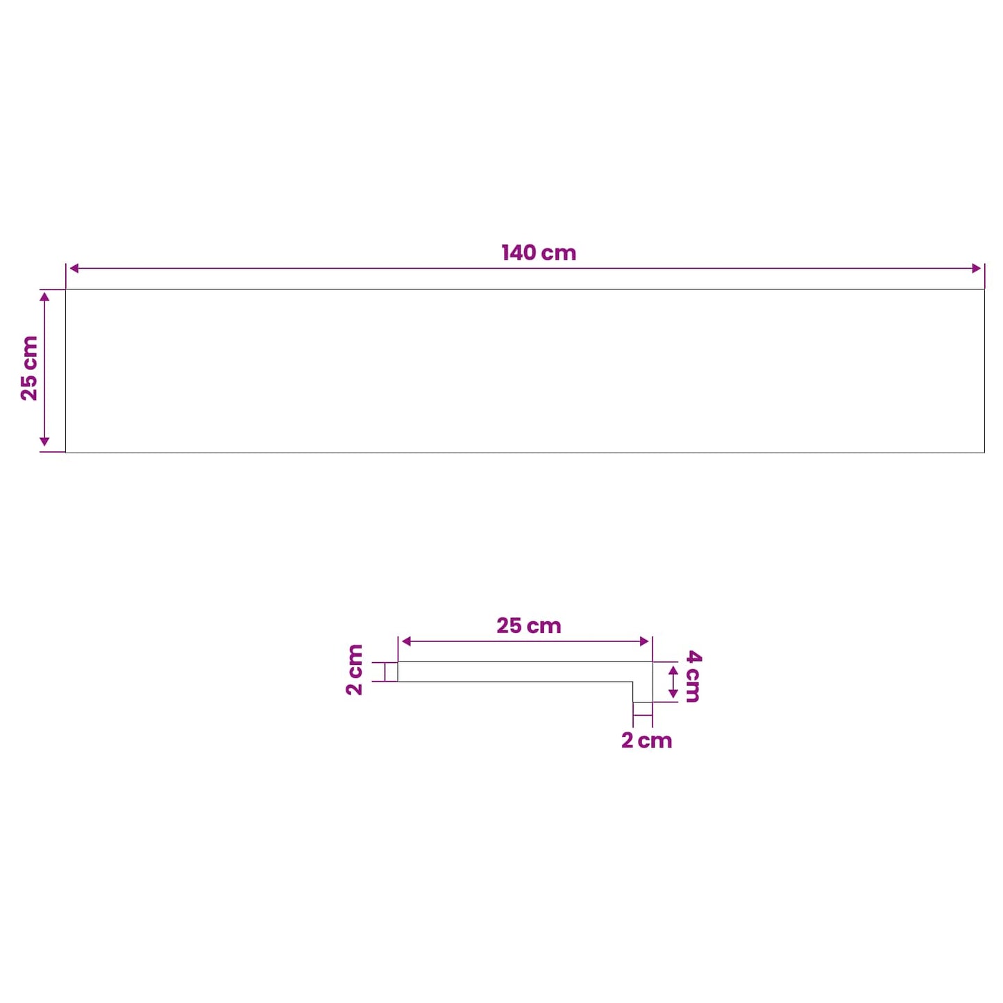 Vindueskarme 2 stk. Hvid 140 x 25 x 2 cm Massivt Eg Træ