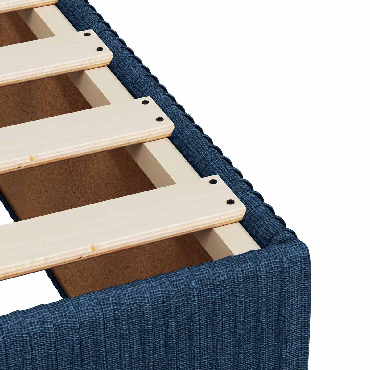 LED boksmadrasseng med madras Blå 120 x 200 cm Stof