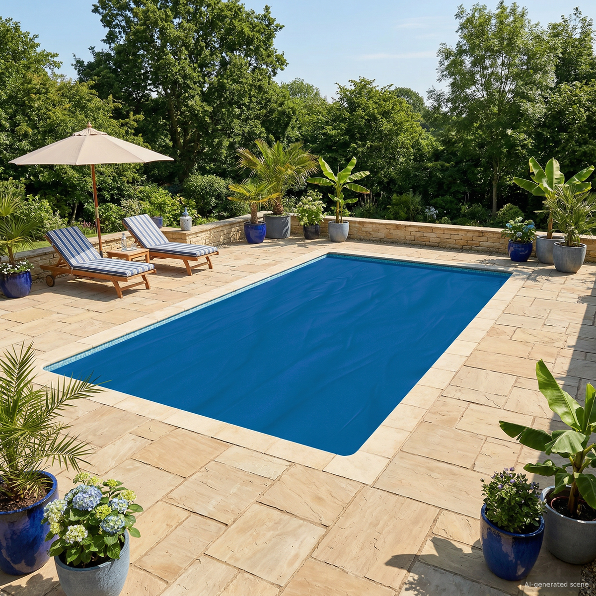 Solbadekar Dække Tung Kvalitet 975 x 488 cm 200 μm Firkantet PE