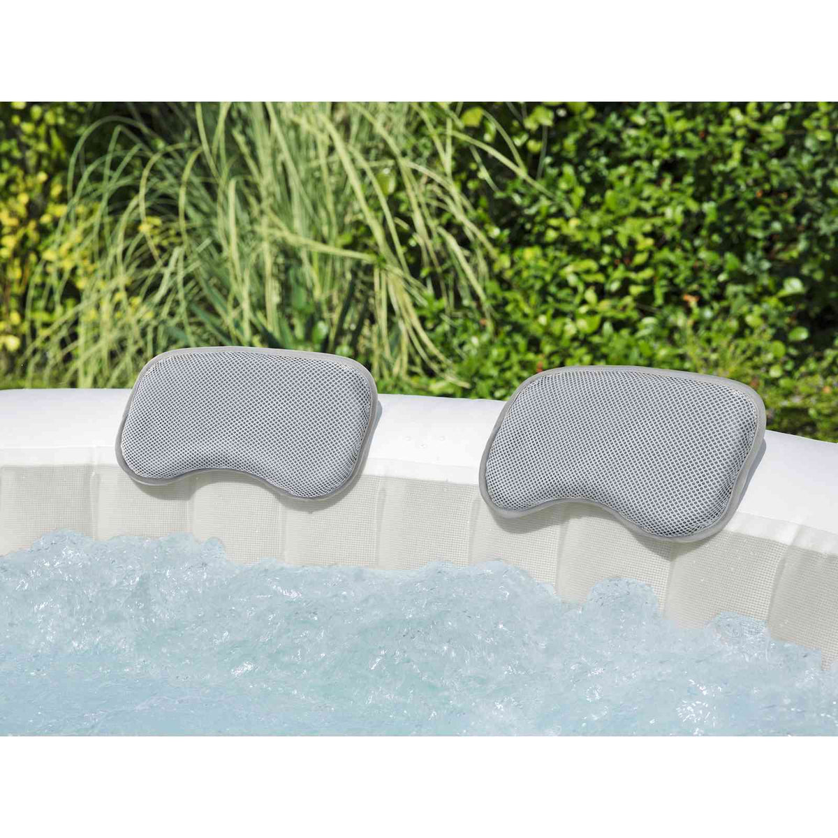 Spa Badepude 2 stk. Stål og PVC Grå