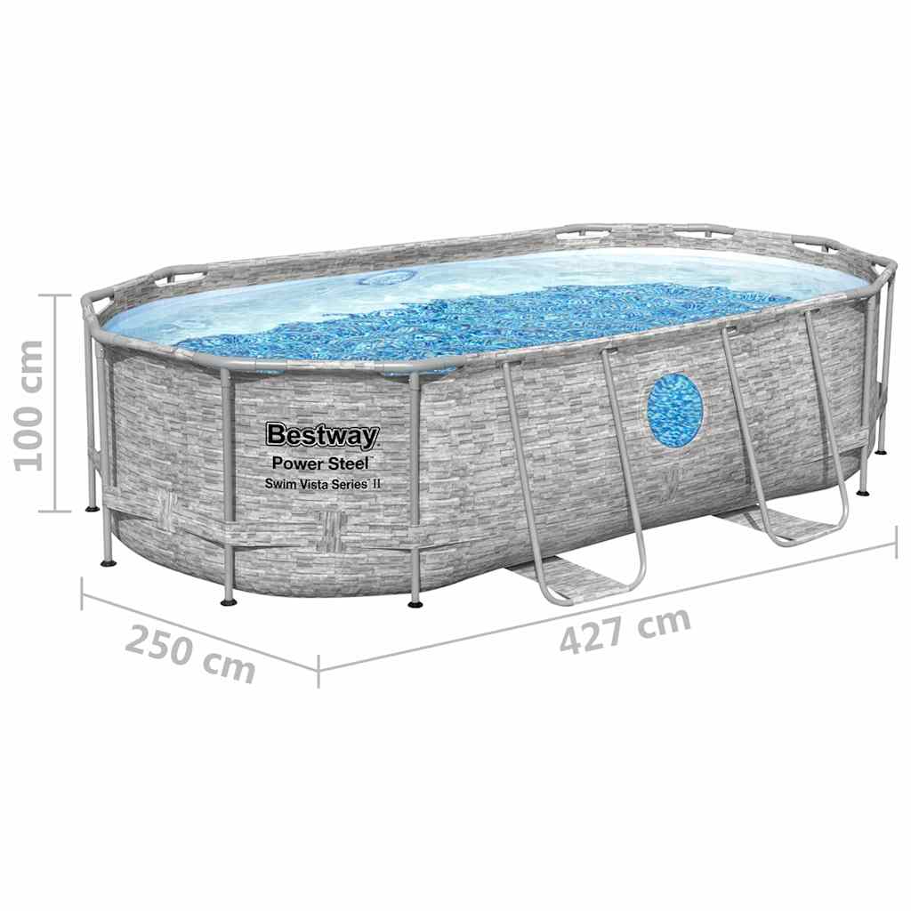 Power Steel swimmingpoolsæt 427x250x100 cm