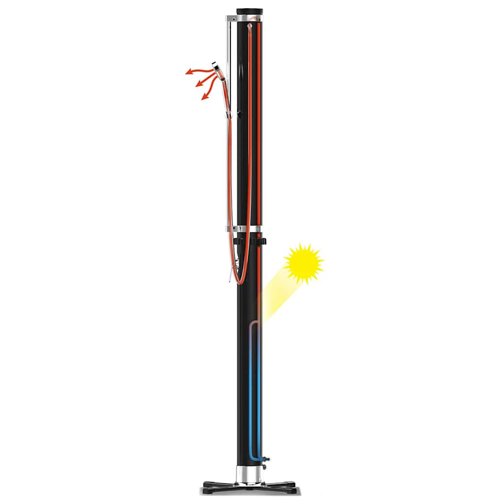 Solar Flow udendørs bruser 8 l sort