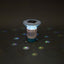 Flydende Sollys med LED-lysstrimler Hvid Ø 7,6 cm PC og ABS