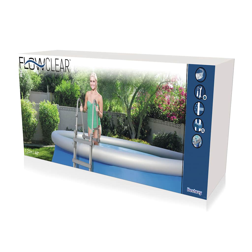 poolstige med 4 trin Flowclear 122 cm 58331