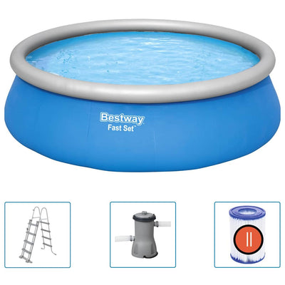 Fast Set oppusteligt swimmingpoolsæt rundt 457x122 cm