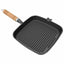 grillpande i støbejern med træhåndtag 20x20 cm