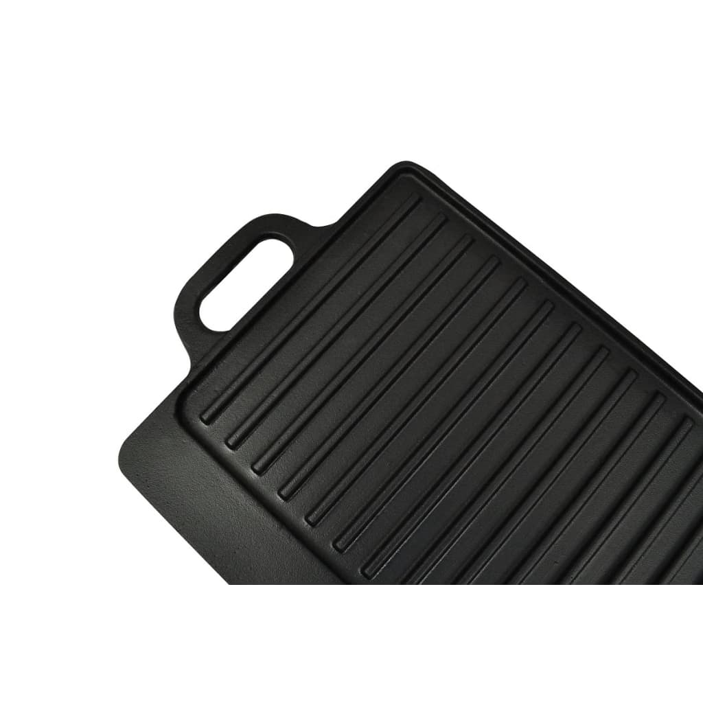 vendbar grillpande i støbejern 2 stk. 38x23 cm