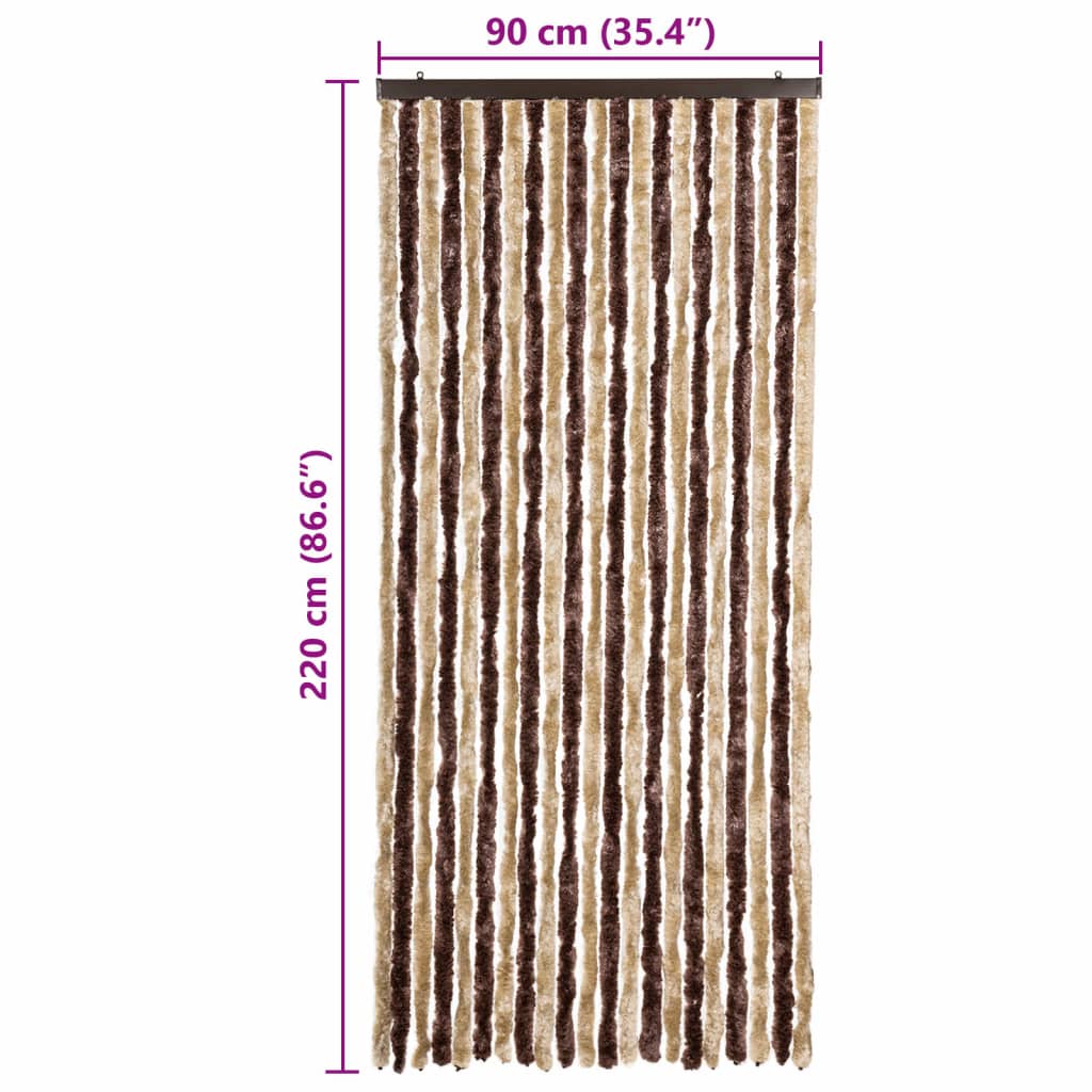 insektgardin beige og lysebrun 90 x 220 cm chenille