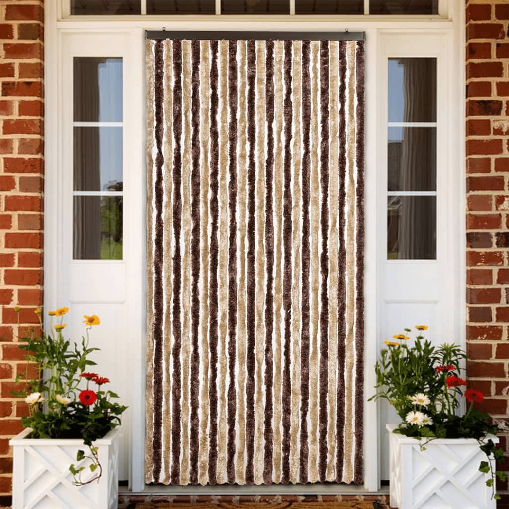 insektgardin beige og lysebrun 100 x 220 cm chenille