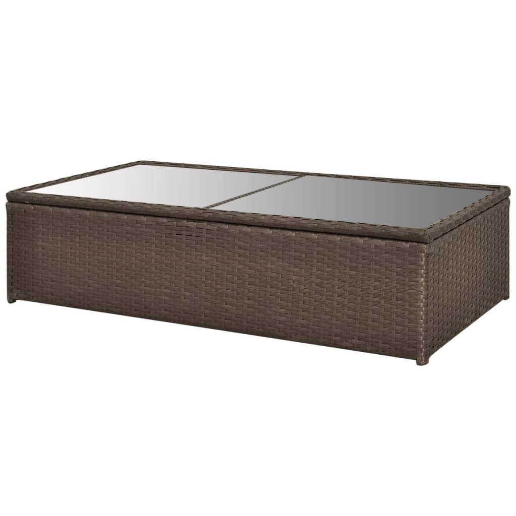 haveloungesæt 4 dele med hynder polyrattan brun