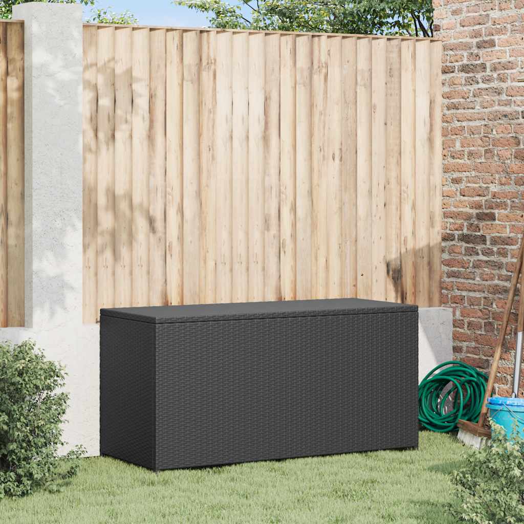 udendørs opbevaringkasse sort 120x50x60 cm polyrattan