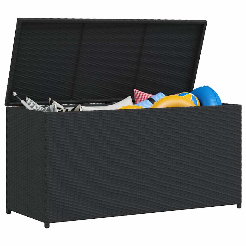 udendørs opbevaringkasse sort 120x50x60 cm polyrattan