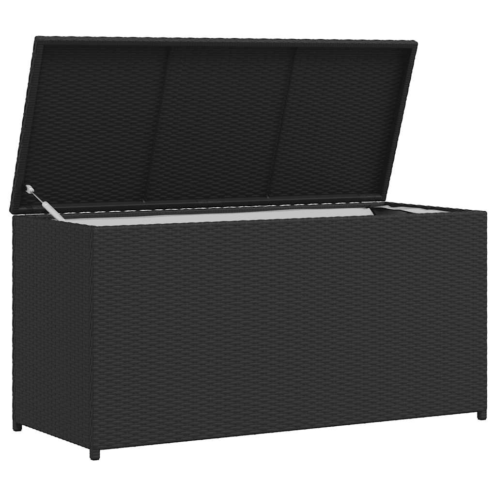 udendørs opbevaringkasse sort 120x50x60 cm polyrattan
